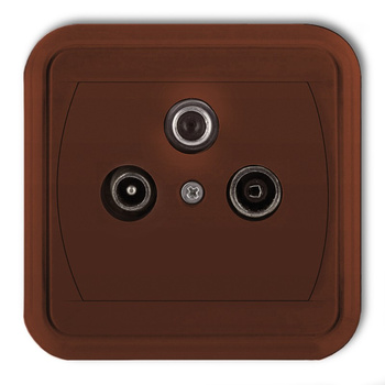 Gniazdo abonenckie RTV-SAT końcowe multimedialne Internet Karlik seria LIZA 4GAS-1LM kolor brązowy