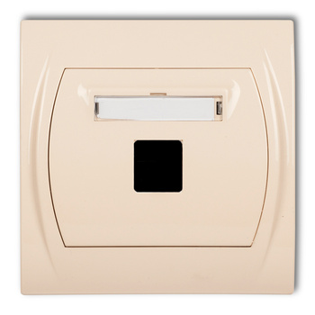 Gniazdo multimedialne pojedyncze bez modułu standard Keystone Karlik seria LOGO 1LGM-1P kolor beżowy