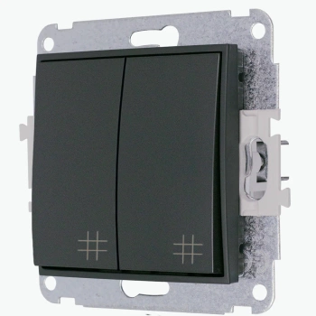 Mechanizm łącznika podwójnego krzyżowego Karlik seria MINI 28MWP-66 kolor grafitowy mat