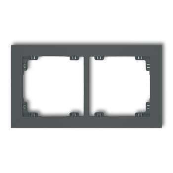 Ramka uniwersalna podwójna z tworzywa Karlik seria DECO 28DR-2 kolor grafitowy mat