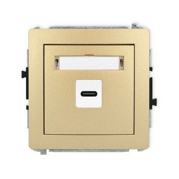 Mechanizm gniazda pojedynczego 1xUSB C-C Karlik seria DECO 29DGUSB-7 kolor złoty