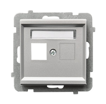 Obudowa gniazda pojedynczego typu Keystone prosta seria SONATA kolor Srebro mat symbol GPK-1R/p/38