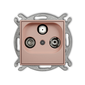 Mechanizm gniazda abonenckiego RTV-SAT końcowego multimedialnego Internet Karlik seria MINI 62MGM kolor łososiowy