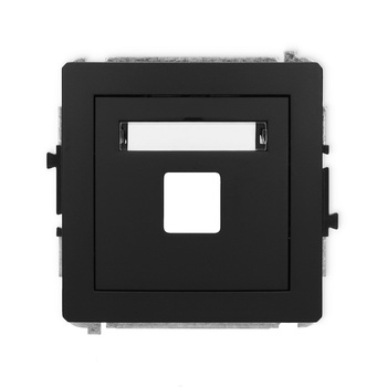 Mechanizm gniazda multimedialnego pojedynczego bez modułu standard Keystone Karlik seria DECO 12DGM-1P kolor czarny mat