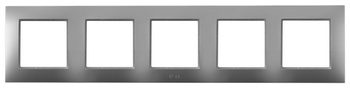 Ramka pięciokrotna do łączników IP-44 seria ARIA kolor Srebro symbol RH-5U/18