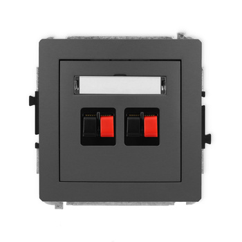 Mechanizm gniazda głośnikowego podwójnego Karlik seria DECO 28DGG-2 kolor grafitowy mat