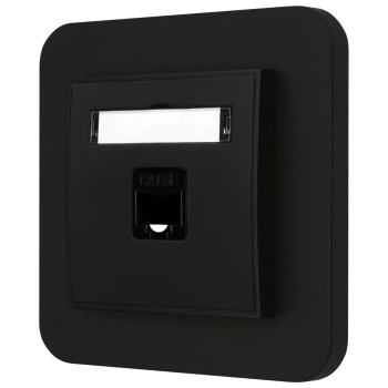 Gniazdo internetowe rj45 1x z ramką zaokrągloną seria MINI kolor czarny