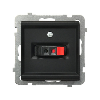 Gniazdo głośnikowe pojedyncze seria SONATA kolor Czarny metalik symbol GG-1R/m/33