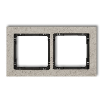 Ramka uniwersalna podwójna - beton ramka: jasnoszara; spód: czarny Karlik seria DECO 27-12-DRB-2 kolor jasnoszary