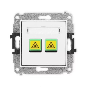 Mechanizm gniazda światłowodowego/optycznego podwójnego Karlik seria ICON 25IGOP-2 kolor biały mat