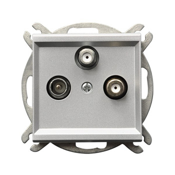 Gniazdo RTV-SAT z dwoma wyjściami SAT seria SONATA kolor Srebro mat symbol GPA-R2S/m/38