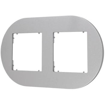 Ramka uniwersalna podwójna okrągła z tworzywa Karlik seria MINI 7MRTO-2 kolor srebrny metalik