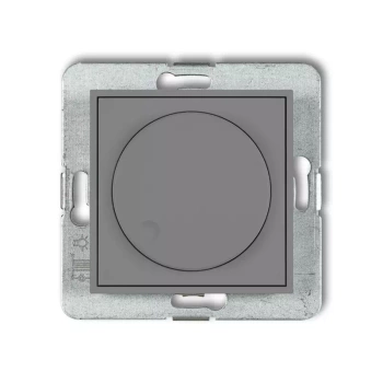 Mechanizm elektronicznego regulatora oświetlenia przyciskowo-obrotowego do lamp LED Karlik seria ICON 27IRO-2 kolor szary mat