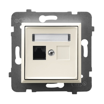 Gniazdo komputerowe pojedyncze, kat. 5e MMC seria ARIA kolor Ecru symbol GPK-1U/K/m/27