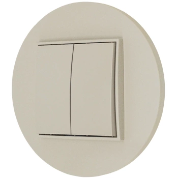 Włącznik podwójny z ramką okrągłą seria MINI kolor taupe