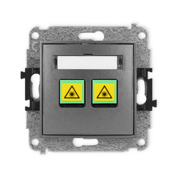 Mechanizm gniazda światłowodowego/optycznego podwójnego Karlik seria ICON 11IGOP-2 kolor grafitowy