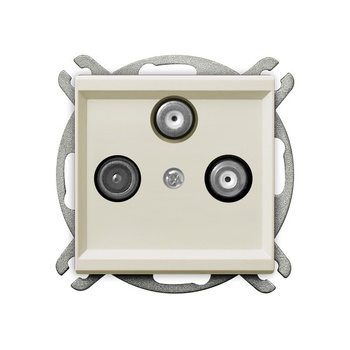 Gniazdo RTV-SAT z dwoma wyjściami SAT seria SONATA kolor Ecru symbol GPA-R2S/m/27