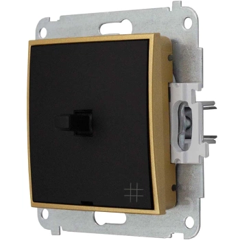 Włącznik moduł bez ramki krzyżowy usa karlik mini kolor czarny mat/złoty