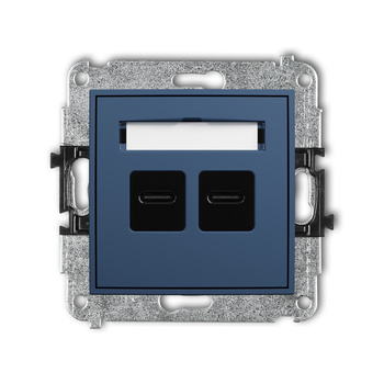 Mechanizm ładowarki USB podwójnej 2xUSB C, 20W max. Karlik seria ICON 64ICUSB-7 kolor navy blue