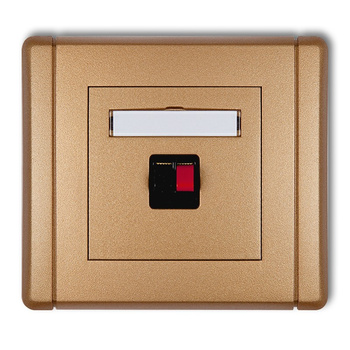 Gniazdo głośnikowe pojedyncze Karlik seria FLEXI 8FGG-1 kolor złoty metalik