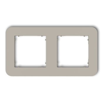 Ramka uniwersalna podwójna zaokrąglona z tworzywa Karlik seria MINI 60MRTZ-2 kolor taupe