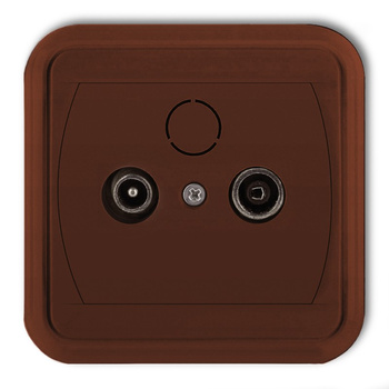 Gniazdo abonenckie RTV przelotowe 15dB Karlik seria LIZA 4GAP-1L15 kolor brązowy