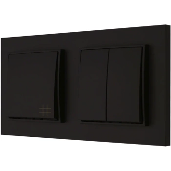 Włącznik światła podwójny i krzyżowy kolor czarny mat
