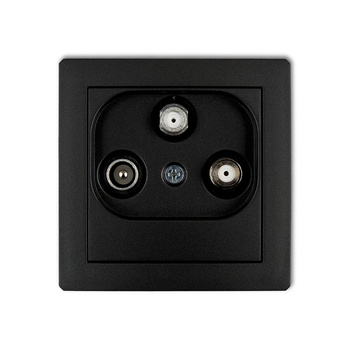 Mechanizm gniazda abonenckiego 2 wyjścia SAT + TV Karlik seria DECO 12DGSN kolor czarny mat