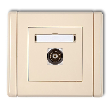 Gniazdo pojedyncze BNC Karlik seria FLEXI 1FGBNC-1 kolor beżowy