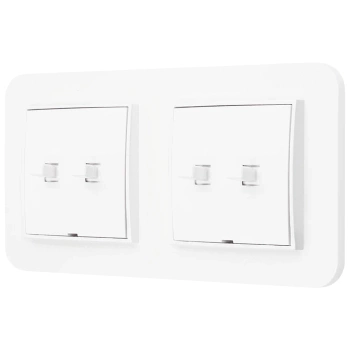 Dwa włączniki podwójne w stylu USA ramka zaokrąglona seria Mini kolor biały