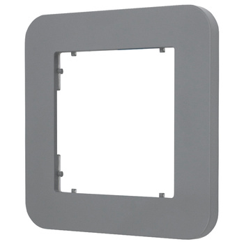 Ramka uniwersalna pojedyncza zaokrąglona z tworzywa Karlik seria MINI 27MRTZ-1 kolor szary mat