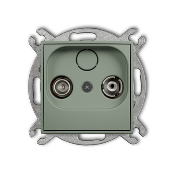 Mechanizm gniazda abonenckiego RTV końcowego 2dB Karlik seria ICON 61IG2K kolor szałwiowy