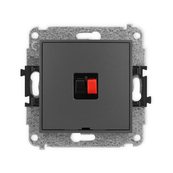 Mechanizm gniazda głośnikowego pojedynczego, bez pola opisowego Karlik seria ICON 28IGGBO-1 kolor grafitowy mat