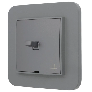 Włącznik krzyżowy w stylu USA ramka zaokrąglona seria Mini kolor szary mat