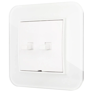 Włącznik roletowy w stylu USA ramka zaokrąglona efekt szkła seria ICON kolor biały