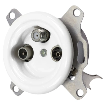 Gniazdo antenowe TV-SAT 'Retro ceramic' bez ramki, białe