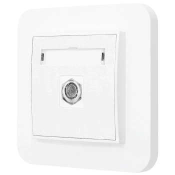 Gniazdo antenowe 1x z ramką zaokrągloną seria MINI kolor biały mat