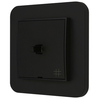 Włącznik krzyżowy w stylu USA ramka zaokrąglona seria Mini kolor czarny mat