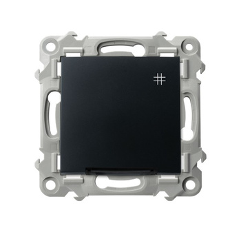 Łącznik krzyżowy z podświetleniem niebieskim seria SZAFIR kolor Czarny metalik symbol ŁP-4ZS/m/33