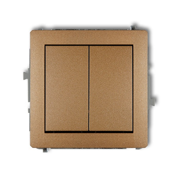 Mechanizm łącznika zwiernego, dwubiegunowego bez piktogramów, osobne zasilanie Karlik seria DECO 8DWP-44.2 kolor złoty metalik