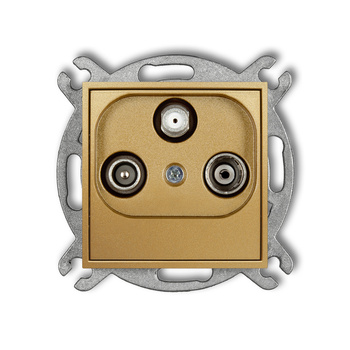 Mechanizm gniazda abonenckiego RTV-SAT przelotowego 10dB Karlik seria ICON 29IGSP kolor złoty