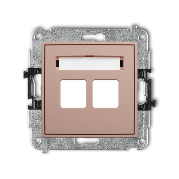 Mechanizm gniazda multimedialnego podwójnego bez modułu standard Keystone Karlik seria ICON 62IGM-2P kolor łososiowy