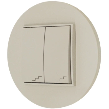 Włącznik schodowy podwójny z ramką okrągłą seria MINI kolor taupe