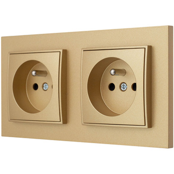 Dwa gniazda pojedyncze karlik mini kolor złoty 4