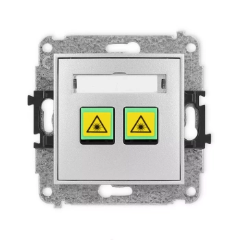 Mechanizm gniazda światłowodowego/optycznego podwójnego Karlik seria ICON 7IGOP-2 kolor srebrny metalik