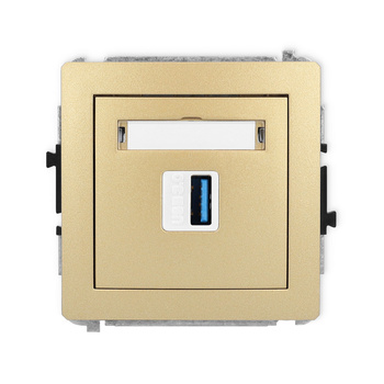 Mechanizm gniazda pojedynczego USB A-A 3.0 Karlik seria DECO 29DGUSB-5 kolor złoty