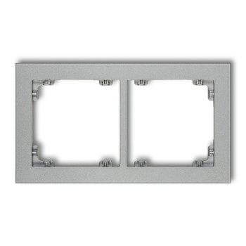 Ramka uniwersalna podwójna z tworzywa Karlik seria DECO 7DR-2 kolor srebrny metalik