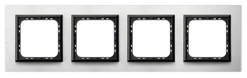 Ramka poczwórna seria SONATA kolor Szczotkowane Aluminium symbol R-4RAC/62/25