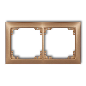 Ramka uniwersalna podwójna z tworzywa DECO Soft Karlik seria DECO 8DRSO-2 kolor złoty metalik