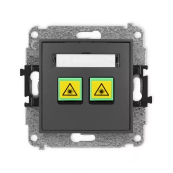 Mechanizm gniazda światłowodowego/optycznego podwójnego Karlik seria MINI 28MGOP-2 kolor grafitowy mat